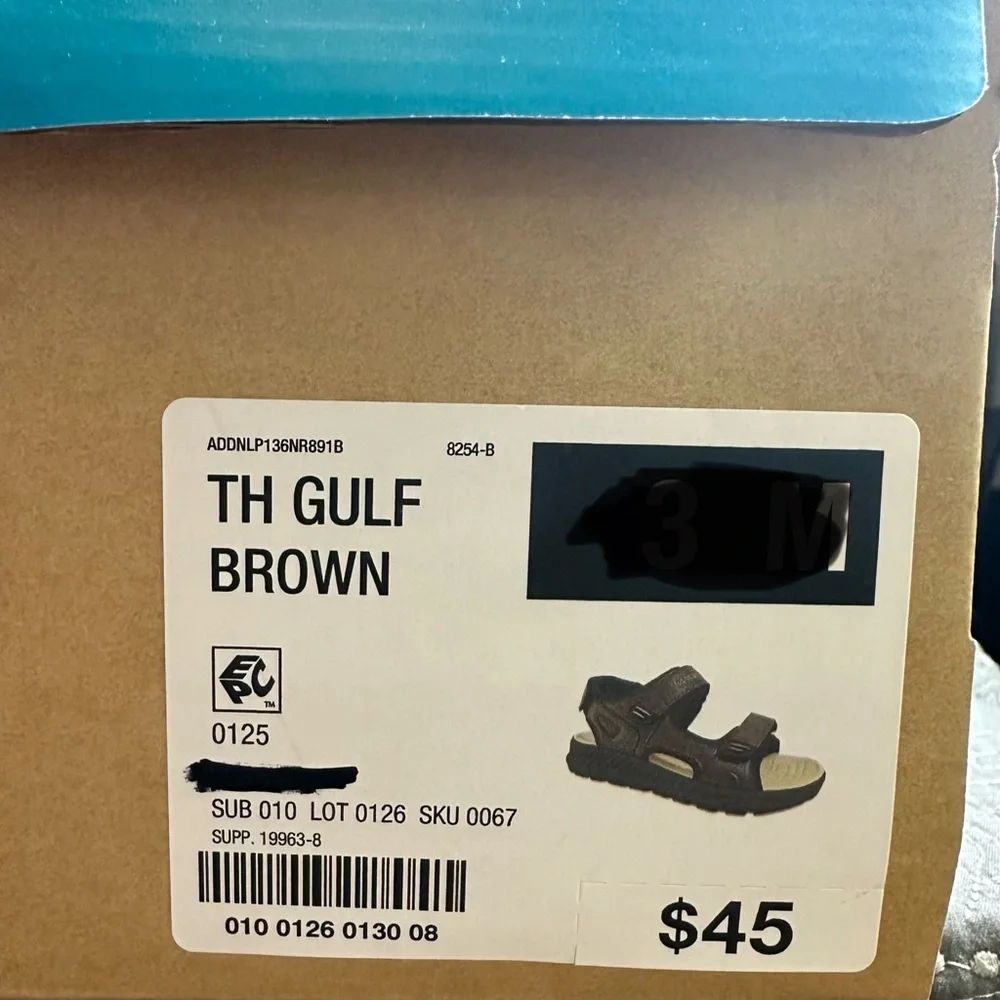 Thereabouts Boys Brown Gulf Strap Sandals NWT Size Little Boys 3